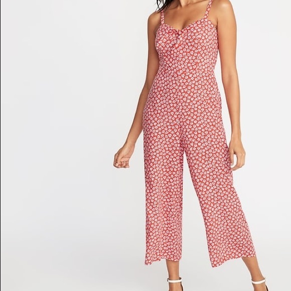 Old Navy Pants - Red Floral Jumpsuit